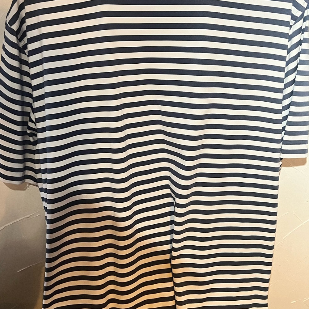 Peter Millar Navy and White Striped Polo - Picture 4 of 5
